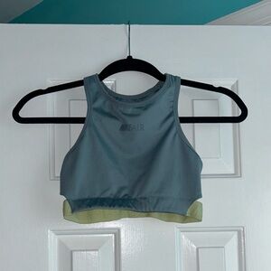 Size small, blue and yellow, Nike sports bra.